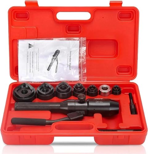 Elektrischer hydraulischer Stanzer, manueller Locher mit 6 Stanzen, Locher von 22,5 mm bis 61,5 mm, Locher aus Blech Elektrischer hydraulischer Stanzer, manueller Locher mit 6 Stanzen, Locher von 22,5 mm bis 61,5 mm, Locher aus Blech von KEuLen