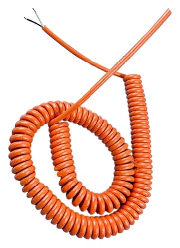 Elektrisches Spiralkabel, Orange Feder Schrumpfkabel Teleskopdraht Dehnbar 1-10 Meter Draht Spiralverlängerung(Stretch 4 Meters) von KEuLen