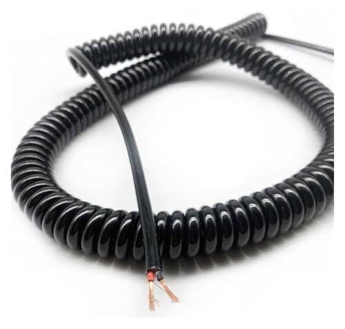 Elektrisches Spiralkabel, Schwarzes, dehnbares Spiralkabel mit Feder, teleskopischer Litzendraht(Stretch 2 meter) von KEuLen