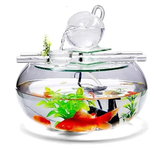 Fischschale, Fischglas, Fischtank, Rundes Glasbüro-Zuhause-Desktop-Dekoration Transparentes Glas-Aquarium von KEuLen