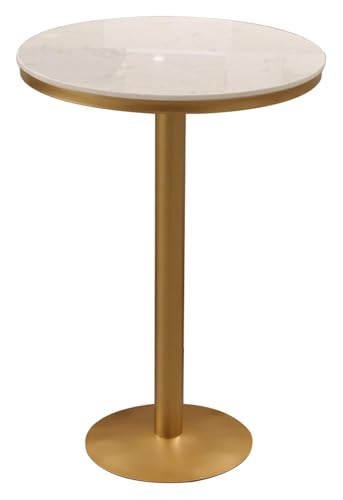 KEuLen Bartisch, Stehtisch, Marmortisch mit Metallbasis, vertikaler Frühstückstisch, Café/Wohnzimmer/Esszimmer(30inx21.6in) von KEuLen