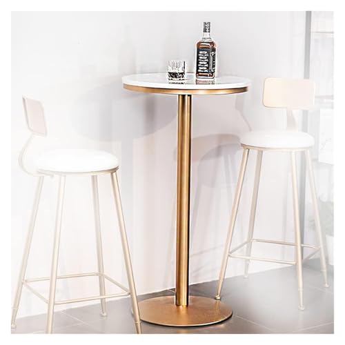 KEuLen Bartisch, Stehtisch, Tragbare Stehtische for Spirituosen/Küche/Terrasse/Party, Marmorplatte und Metalleisenbein(White,110cm) von KEuLen
