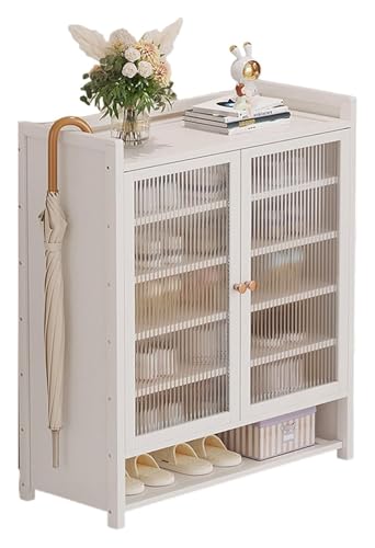 KEuLen Schuhschrank, Schuhkipper, Bambus Schuhregal Schuhschrank mit Türen ohne Installation for Schlafzimmer Flur Schrank(A,60 * 32 * 100cm) von KEuLen