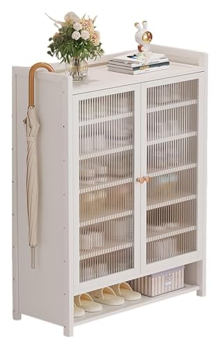 KEuLen Schuhschrank, Schuhkipper, Bambus Schuhregal Schuhschrank mit Türen ohne Installation for Schlafzimmer Flur Schrank(A,60 * 32 * 115cm) von KEuLen