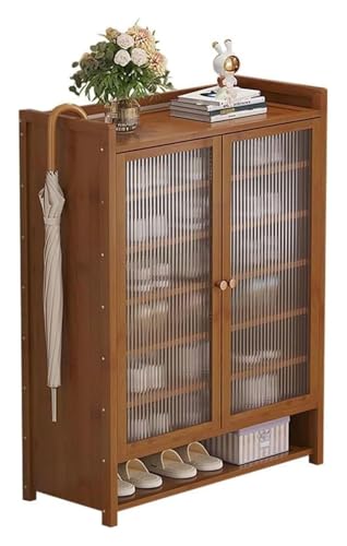 KEuLen Schuhschrank, Schuhkipper, Bambus Schuhregal Schuhschrank mit Türen ohne Installation for Schlafzimmer Flur Schrank(B,60 * 32 * 115cm) von KEuLen