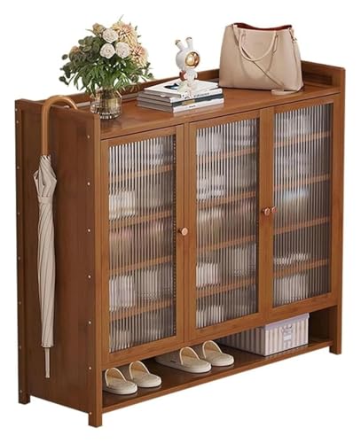 KEuLen Schuhschrank, Schuhkipper, Bambus Schuhregal Schuhschrank mit Türen ohne Installation for Schlafzimmer Flur Schrank(B,90 * 32 * 100cm) von KEuLen