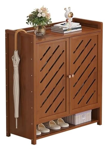 KEuLen Schuhschrank, Schuhkipper, Bambus Schuhregal Schuhschrank mit Türen ohne Installation for Schlafzimmer Flur Schrank(D,60 * 32 * 100cm) von KEuLen