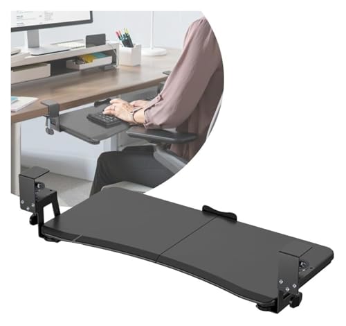 KEuLen Tastaturablage, Schreibtischverlängerung, Ausziehbare Tastaturablage unter dem Schreibtisch, ausziehbare Tastatur- und Mausplattform(Black) von KEuLen