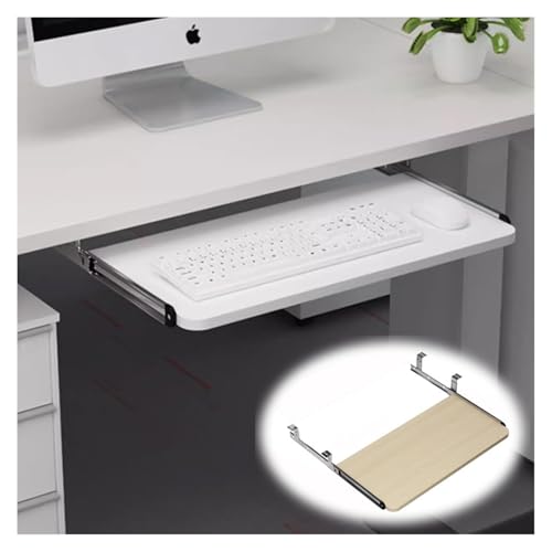 KEuLen Tastaturablage, Schreibtischverlängerung, Ausziehbare Tastaturplattform, geräuscharme Tastaturschublade, ergonomisch(White,75cm/30in) von KEuLen