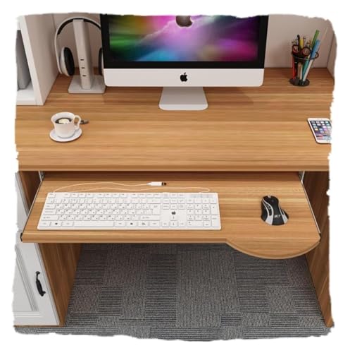 KEuLen Tastaturablage, Schreibtischverlängerung, Ausziehbare Tastaturschublade aus Holz, Schreibtisch-Extender-Tablett, Tastatur- und Maushalter(Light Walnut,70cm/27in) von KEuLen