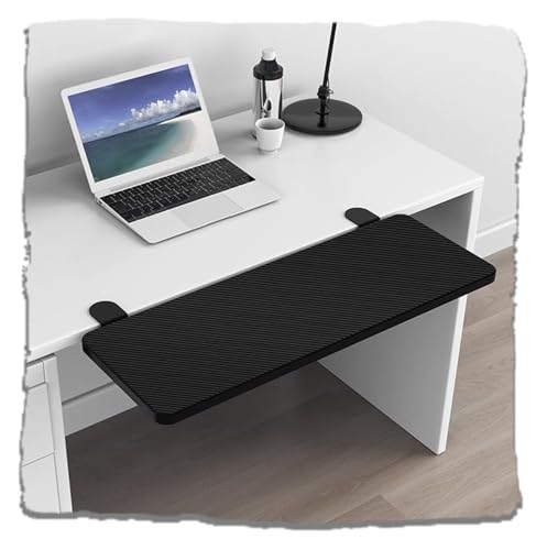KEuLen Tastaturablage, Schreibtischverlängerung, Schreibtisch-Extender-Tablett, zusammenklappbare Arbeitsplatten-Verlängerungsklemme auf dem Computer-Armlehnenregal(Black,30"/75cm) von KEuLen