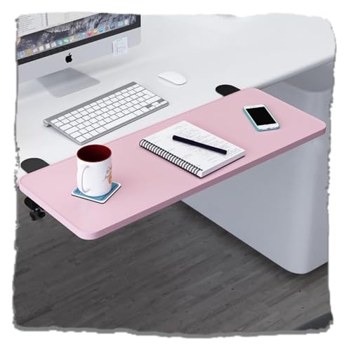 KEuLen Tastaturablage, Schreibtischverlängerung, Schreibtisch-Extender-Tablett, zusammenklappbare Arbeitsplatten-Verlängerungsklemme auf dem Computer-Armlehnenregal(Pink,30"/75cm) von KEuLen