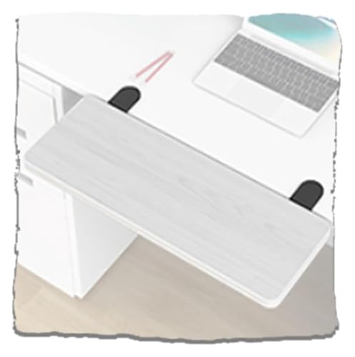 KEuLen Tastaturablage, Schreibtischverlängerung, Schreibtisch-Extender-Tablett, zusammenklappbare Arbeitsplatten-Verlängerungsklemme auf dem Computer-Armlehnenregal(White,30"/75cm) von KEuLen
