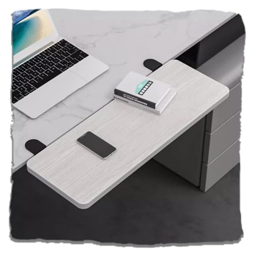 KEuLen Tastaturablage, Schreibtischverlängerung, Schreibtisch-Extender-Tablett, zusammenklappbare Arbeitsplatten-Verlängerungsklemme auf dem Computer-Armlehnenregal(White Maple,25"/65cm) von KEuLen