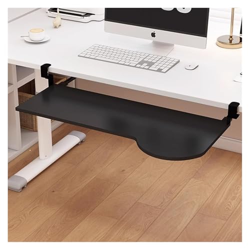 KEuLen Tastaturablage, Schreibtischverlängerung, Tastaturablage, ausziehbare Tastaturschublade unter dem Schreibtisch, ergonomische Schreibtisch-Erweiterungsplattform(Black,60cm/24in) von KEuLen