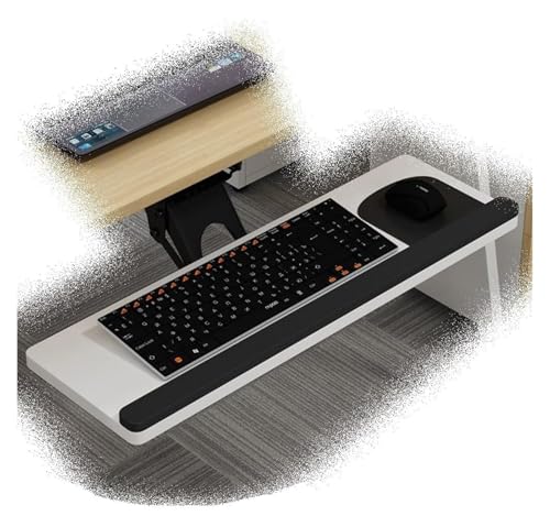KEuLen Tastaturablage, Schreibtischverlängerung, Tastaturablage unter dem Schreibtisch, drehbarer Tastaturständer, einstellbare Höhe/Neigung, for Gaming-Home-Office-Schreibtisch(White,75cm/30) von KEuLen