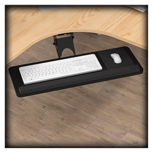 KEuLen Tastaturablage, Tastaturauszug, Höhenverstellbare Tastaturablage, ergonomischer, neigbarer Tastaturständer, Computer-Tippplattform(Black,55CM/22IN) von KEuLen