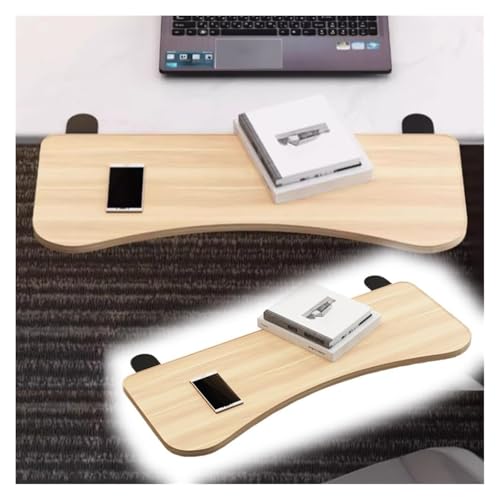 KEuLen Tastaturablage, Tastaturauszug, Schreibtisch-Verlängerungstablett, Computer-Armlehnenablage, Ellenbogenstütze mit C-Klemme(Walnut,20x10in(52x25cm)) von KEuLen