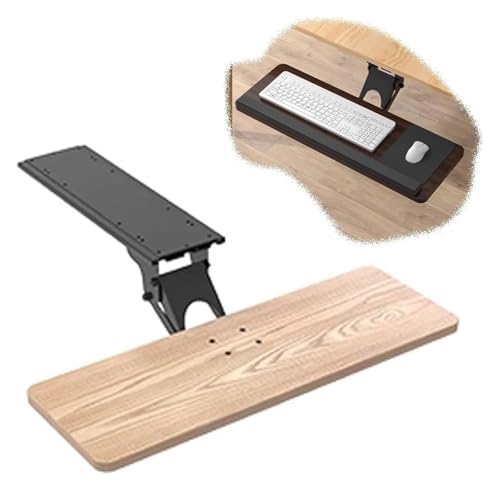 KEuLen Tastaturablage, Tastaturauszug, Schwenkbare Maus- und Tastaturablage unter dem Schreibtisch, Verstellbarer ausziehbarer Tastaturständer, for das Home Office(Maple,55x24cm) von KEuLen