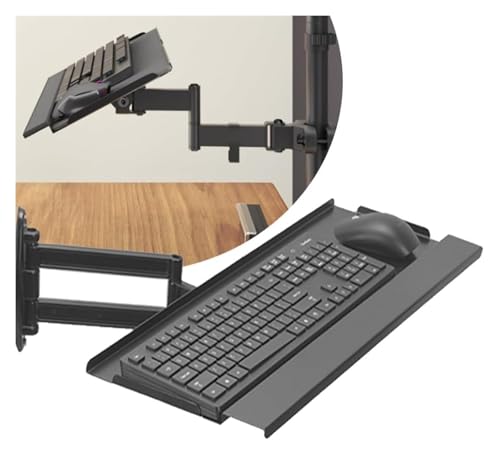 KEuLen Tastaturablage, Tastaturauszug, Schwenkbare und neigbare Tastaturablage mit Federarm, ergonomische Tastatur- und Mausablage(18"x9" (45x22cm)) von KEuLen