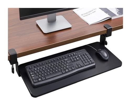 KEuLen Tastaturablage, Tastaturauszug, Tastaturschublade for den Bürountertisch, ausziehbare Tastaturablage, Plattform zur Erweiterung des Computertischs(Black,20x10in(52x25cm)) von KEuLen