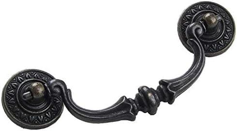 KEuLen Vintage Möbelgriff, Schubladengriffe im Vintage, Bail Schubladengriffe Drop Swing Griffe Kommode Zieht Schrankknopf Dunkel Antik Bronze 3 1/2" 5 1/2" Zentren(Smaller Bail Pull 3.5) von KEuLen