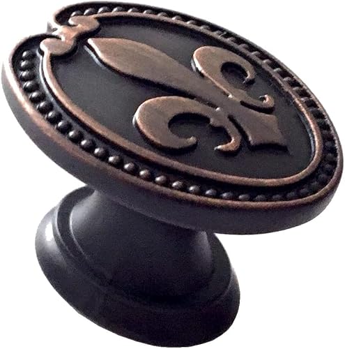 KEuLen Vintage Möbelgriff, Schubladengriffe im Vintage, Fleur De Lis Schubladengriffe Öl eingerieben Bronze Kommode Knauf Schrankgriff Kommode Zieht Küchentürgriffe Hardware(L:1.25) von KEuLen