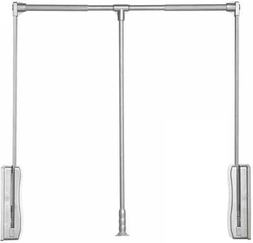 Kleiderlift für Schrank,Kleiderlift für Garderoben Herunterziehbare, verstellbare, seitlich montierte Kleiderstange, Kleiderstange aus Aluminiumlegierung(Silver,700-930mm) von KEuLen