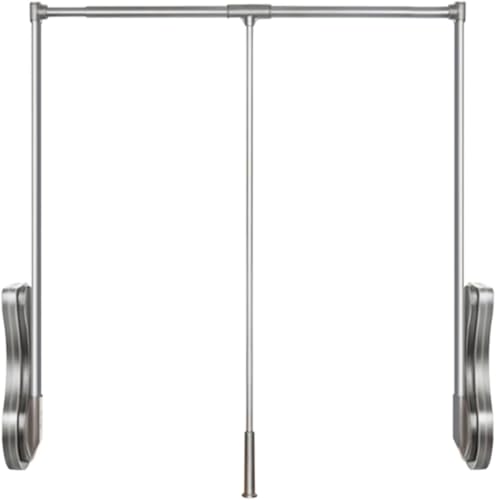 Kleiderlift für Schrank,Kleiderlift für Garderoben Herunterziehbare Kleiderstange, anhebbarer Kleiderbügel mit Doppelpuffer, zur Aufbewahrung von Kleidung im Kleiderschrank und Schrank von KEuLen