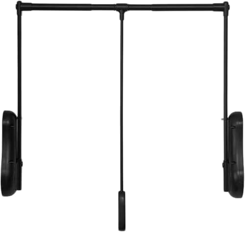 Kleiderlift für Schrank,Kleiderlift für Garderoben Herunterziehbare Kleiderstange, doppelt gepufferter, anhebbarer Kleiderbügel(Black,510-650mm) von KEuLen