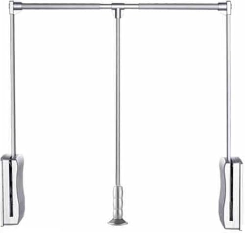 Kleiderlift für Schrank,Kleiderlift für Garderoben Herunterziehbare Kleiderstange, einziehbare seitlich montierte Kleiderstange for Aufhängen von Kleidung(Silver,510-660mm) von KEuLen