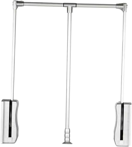 Kleiderlift für Schrank,Kleiderlift für Garderoben Herunterziehbare Kleiderstange, einziehbarer Kleiderbügel, for Aufhängen von Kleidung(Silver,870-1200mm) von KEuLen