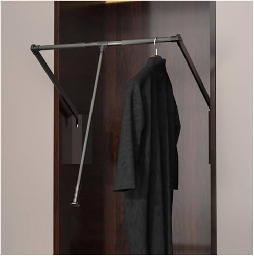 Kleiderlift für Schrank,Kleiderlift für Garderoben Herunterziehbare Kleiderstange, einziehbarer Kleiderbügel, zur Aufbewahrung von Kleidung im Kleiderschrank und Schrank(Brown,880-1150mm) von KEuLen