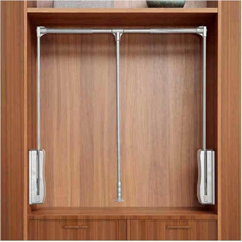 Kleiderlift für Schrank,Kleiderlift für Garderoben Herunterziehbare Kleiderstange, einziehbarer Kleiderbügel, zur Aufbewahrung von Kleidung im Kleiderschrank und Schrank(Silver,550-700mm) von KEuLen