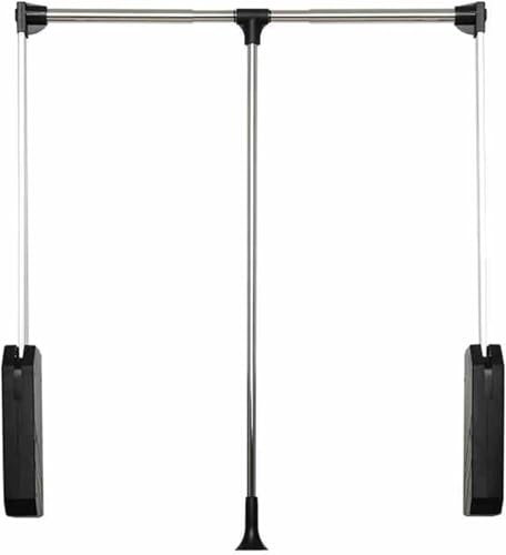 Kleiderlift für Schrank,Kleiderlift für Garderoben Herunterziehbare Kleiderstange, kann seitlich und an der Rückseite der Kleiderstange montiert werden(510-660mm) von KEuLen