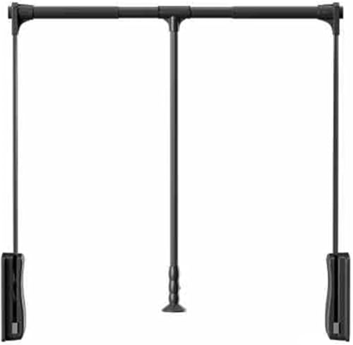 Kleiderlift für Schrank,Kleiderlift für Garderoben Herunterziehbare Kleiderstange, seitlich montierte Kleiderstange, einziehbare Aluminiumlegierung for Aufhängen von Kleidung(Black,930-1250mm) von KEuLen