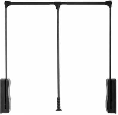 Kleiderlift für Schrank,Kleiderlift für Garderoben Herunterziehbare Kleiderstange, verstellbare seitlich montierte Kleiderstange, for Kleiderschrank und Aufbewahrung(Black,660-890mm) von KEuLen