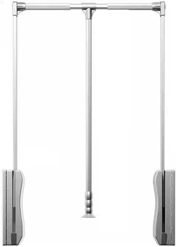 Kleiderlift für Schrank,Kleiderlift für Garderoben Herunterziehbare Kleiderstange, verstellbare seitlich montierte Kleiderstange, for Kleiderschrank und Aufbewahrung(Silver,550-700mm) von KEuLen