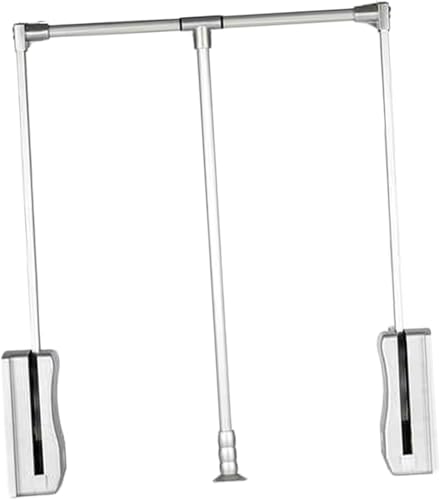 Kleiderlift für Schrank,Kleiderlift für Garderoben Herunterziehbare Kleiderstange, verstellbare seitlich montierte Kleiderstange, for Kleiderschrank und Aufbewahrung(Silver,870-1200mm) von KEuLen