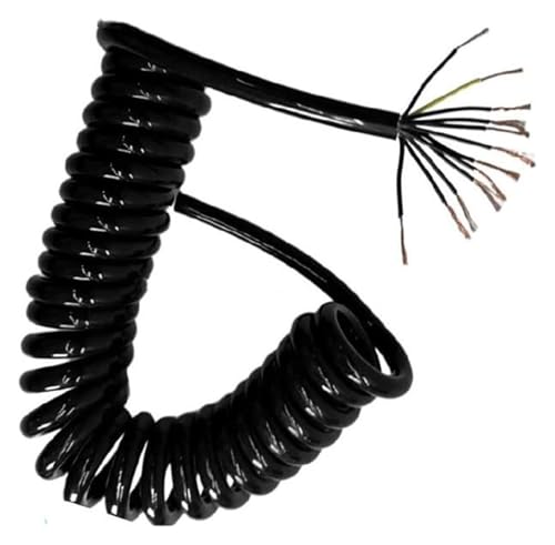 Teleskop-Draht-Spiralkabel, 18 Kerne Spiralfeder Kabel Stretch 1-15 Meter Teleskop Draht Spirale Verlängerung(Stretch 2 meter) von KEuLen