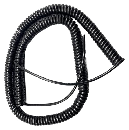 Teleskop-Draht-Spiralkabel, 2-adriges Stromverlängerungskabel, reines Kupfer, schrumpfbares Kabel, elastisches, teleskopisches, gewelltes Federkabel(Stretch 3.75 Meters) von KEuLen