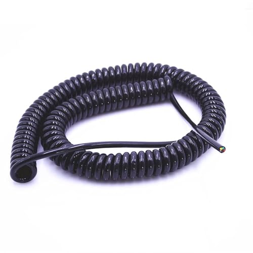 Teleskop-Draht-Spiralkabel, 4-adriges, federndes, teleskopisches, dehnbares Verlängerungskabel, Spiralkabel(3.7 Meters,24AWG0.2MM) von KEuLen