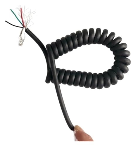 Teleskop-Draht-Spiralkabel, 6-adriges Spiral-Teleskopkabel, abgeschirmtes Kabel, matte Oberfläche, Federdraht(Stretch 1 meter) von KEuLen
