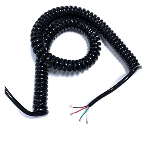 Teleskop-Draht-Spiralkabel, Federkabeldraht 4-adrig Spiral-Teleskopdraht(4 Cores 20 Awg,Stretch 4 meter) von KEuLen