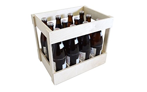 KF-Holz Flaschenträger für 12 Flaschen 0,5l Bier, Holzbierkiste, Bierkasten von KF-Holz