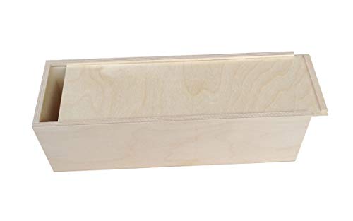 Geschenkbox Holz - Aufbewahrungsbox für Geschenke - ideale Geschenkbox - Holzkiste mit Deckel - Holzbox aus Birkensperrholz - Werkzeugkiste - Weinkiste (350 x 105 x 105 mm) von KF-Holz