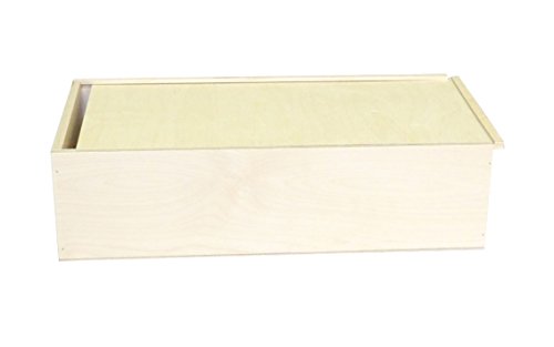 Geschenkbox Holz - Aufbewahrungsbox für Geschenke - ideale Geschenkbox - Holzkiste mit Deckel - Holzbox aus Birkensperrholz - Werkzeugkiste - Weinkiste (360 x 180 x 90 mm) von KF-Holz