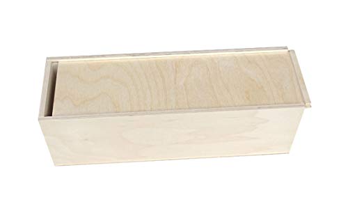 Geschenkbox Holz - Aufbewahrungsbox für Geschenke - ideale Geschenkbox - Holzkiste mit Deckel - Holzbox aus Birkensperrholz - Werkzeugkiste - Weinkiste (400 x 120 x 120 mm) von KF-Holz