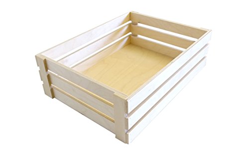 Obstkiste Holz - Aufbewahrungsbox für Geschenke - ideale Geschenkbox - Holzkiste aus Birkensperrholz - Holzbox für Obst - 400 x 300 x 130 mm von KF-Holz