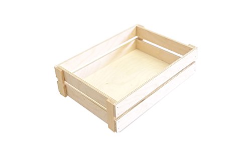 Obstkiste Holz - Aufbewahrungsbox für Geschenke - ideale Geschenkbox - Holzkiste aus Birkensperrholz - Holzbox für Obst - 250 x 180 x 70 mm von KF-Holz
